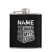 その男パーソナライズされたに神話を伝説と名付ける フラスク (正面)