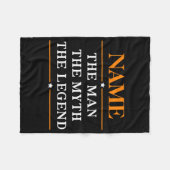 その男パーソナライズされたに神話を伝説と名付ける フリースブランケット (正面(横))