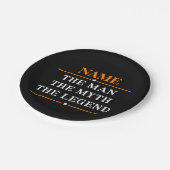 その男パーソナライズされたに神話を伝説と名付ける ペーパープレート (アングル)