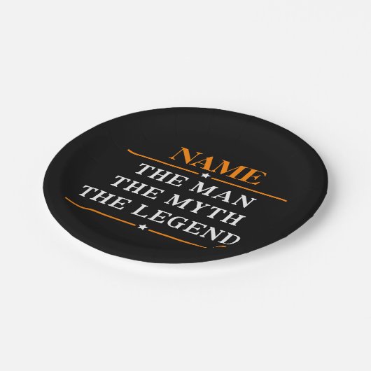 その男パーソナライズされたに神話を伝説と名付ける ペーパープレート (アングル)