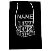 その男パーソナライズされたに神話を伝説と名付ける ミディアムペーパーバッグ (正面)