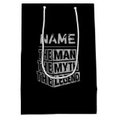 その男パーソナライズされたに神話を伝説と名付ける ミディアムペーパーバッグ (裏面)