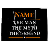 その男パーソナライズされたに神話を伝説と名付ける ラージペーパーバッグ (裏面)