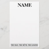 その男パーソナライズされたに神話を伝説と名付ける 便箋 (正面)