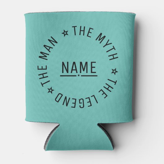 その男パーソナライズされたに神話を伝説と名付ける 缶クーラー (正面)