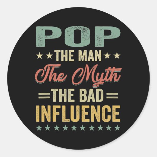 その男ポップ・アートのは神話の影響を受けにくいと思う ラウンドシール (正面)