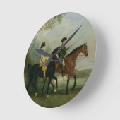 その男。マーシア・ピット兄と乗り合う ラウンド壁時計 (傾斜)