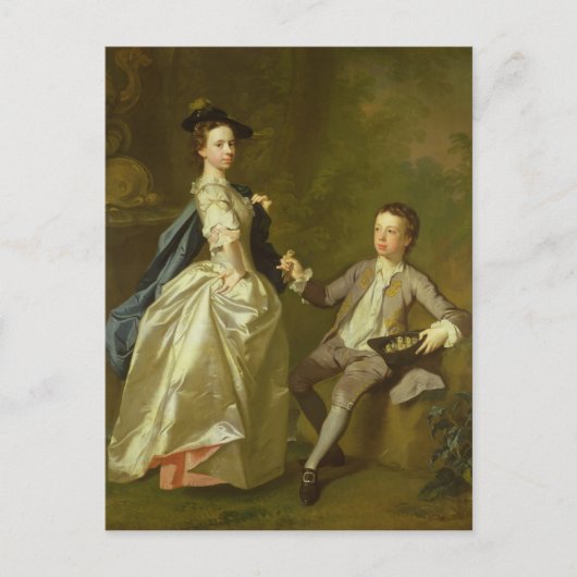 その男。レイチェル・ハミルトンと彼女の兄弟 ポストカード (正面)