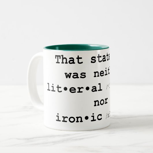 その発言は文字通りでも皮肉でもない ツートーンマグカップ (正面左)