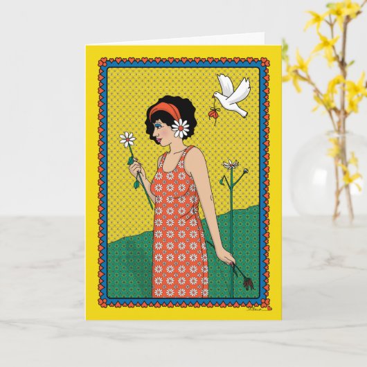 その瞬間に生きる_B_Greeting カード (黄色い花)