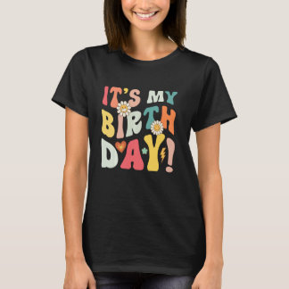 その私のおもしろい誕生日レトログルーヴィーボーイズガールズバット Tシャツ