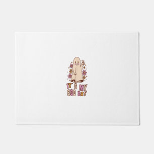 その私のブーの日かわいい幽霊ハロウィーン誕生日hippi ドアマット