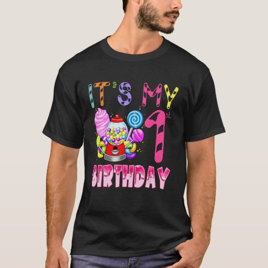 その私の最初の誕生日キャンディランド誕生日女の子 Tシャツ (正面)