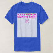 その私の誕生日のサイン私のかわいいサイン私の5誕生日 Tシャツ (デザイン正面)