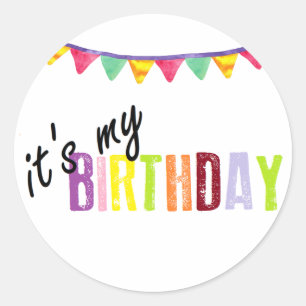 その私の誕生日のステッカー ラウンドシール