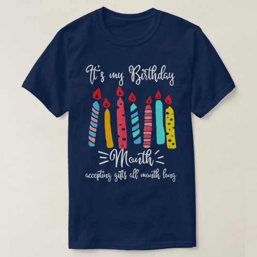 その私の誕生日月のギフトを受け取る月の全ヶ月 Tシャツ (デザイン正面)