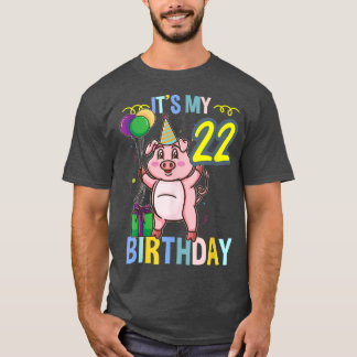 その私の22誕生日かわいい豚3310 Tシャツ