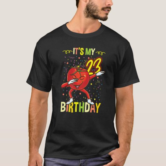その私の23番目の誕生日ダビングトマト Tシャツ (正面)