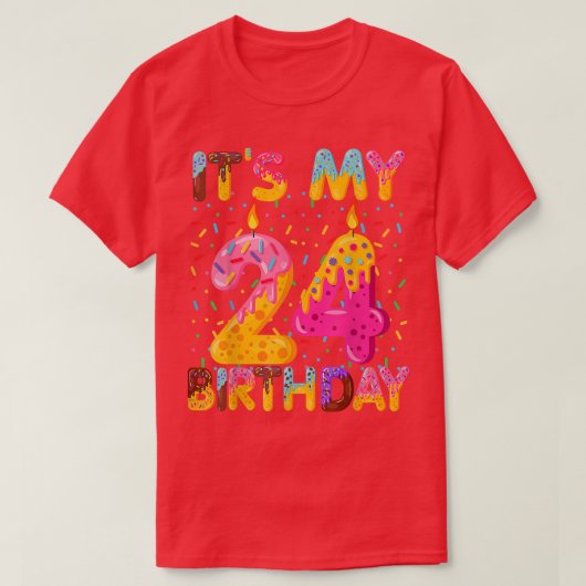 その私の24誕生日スイートドーナツ24歳のファン Tシャツ (デザイン正面)