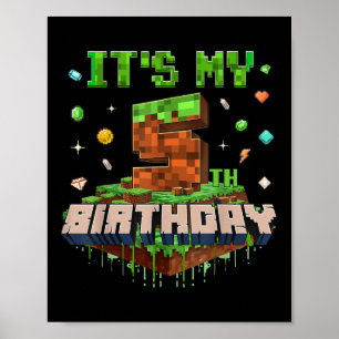 その私の5誕生日キッズゲームのピクセル番号5年 ポスター