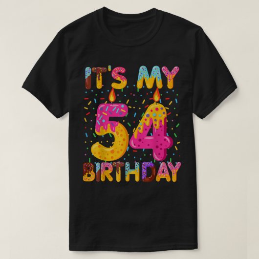 その私の54誕生日スイートドーナツ54歳のファン Tシャツ (デザイン正面)