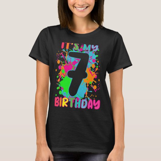 その私の7誕生日Tシャツの女の子7歳 Tシャツ (正面)