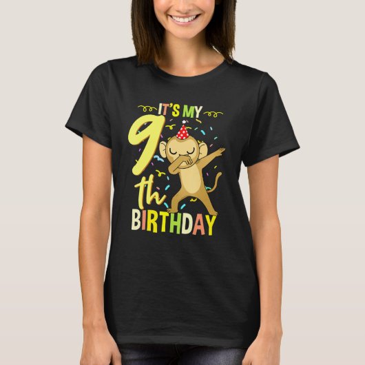 その私の9誕生日ダビングモンキー Tシャツ (正面)