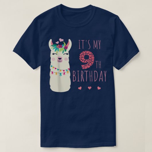その私の9誕生日9歳の女の子誕生日クー Tシャツ (デザイン正面)