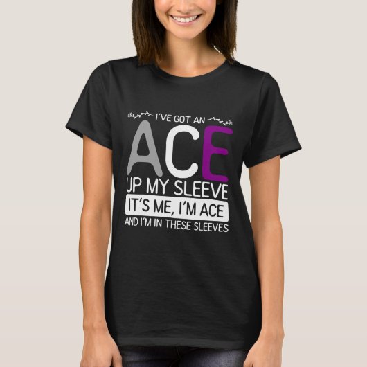 その私はエースとImこれらの袖の中でAの滲出性 Tシャツ (正面)