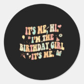 その私ハイイムザ誕生日ガールズイムおもしろい誕生日 ラウンドシール (正面)