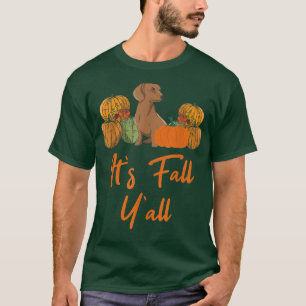 その秋ヤールダッシュンドパンプキンオータム秋ドッグロー Tシャツ