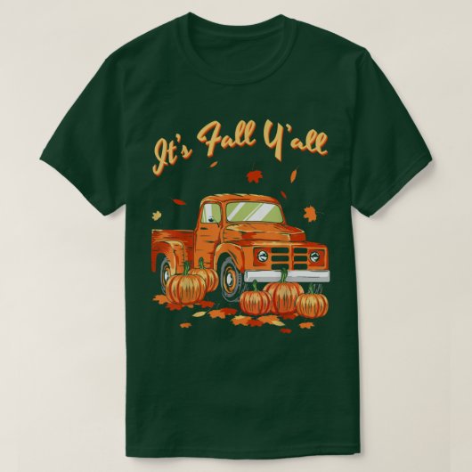 その秋ヤールパンプキントラック紅葉秋 Tシャツ (デザイン正面)