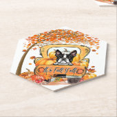 その秋ヤールボストンテリアサンクスギビングパンプキン ペーパーコースター (アングル)