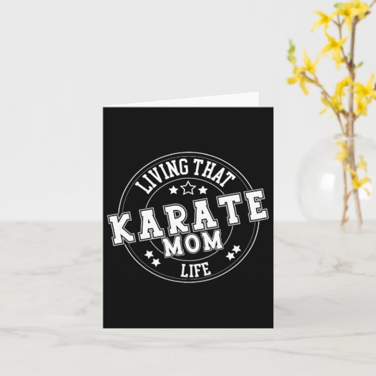 その空手の母ライフスクールスポーツかわいいおもしろい カード (黄色い花)