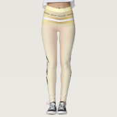 その筋肉の引用文の黄色と黒の文字 レギンス (正面)