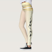 その筋肉の引用文の黄色と黒の文字 レギンス (左)