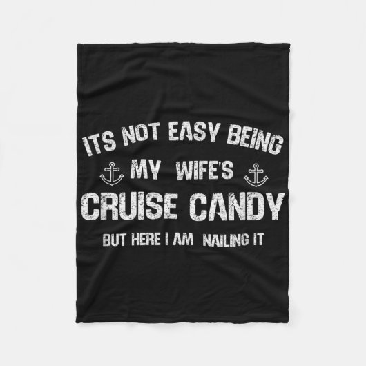 その簡単ではない私の妻クルーズキャンディおもしろいハス フリースブランケット (正面)