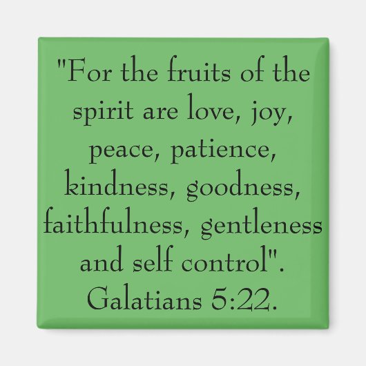 その精神の果実は愛、喜び、平和である。 マグネット (正面)