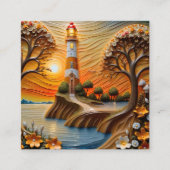 その絵画のは木を彫って作った水浴びをしている スクエア名刺 (正面)