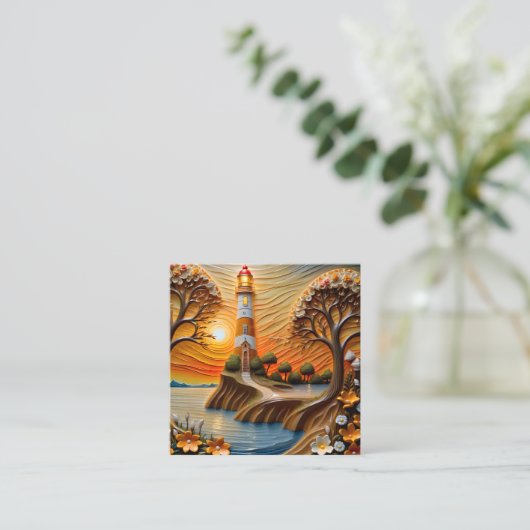 その絵画のは木を彫って作った水浴びをしている スクエア名刺 (スタンド正面)