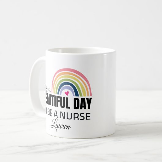 その美しい日Nuse虹の名前コーヒーマグ コーヒーマグカップ (正面左)