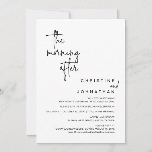 その翌朝、の駆け結婚落ちブランチ・インビタ 招待状 (正面)