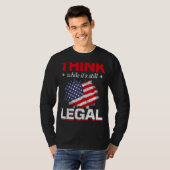 その考えまだ法律的な米国の旗の自由誇りを持った Tシャツ (正面フル)