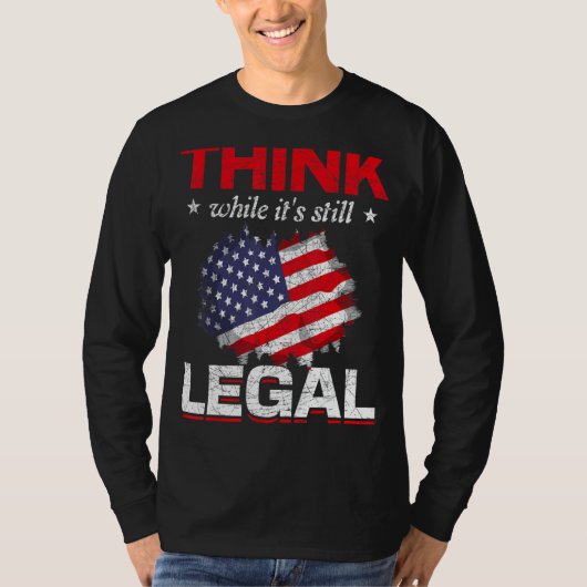 その考えまだ法律的な米国の旗の自由誇りを持った Tシャツ (正面)