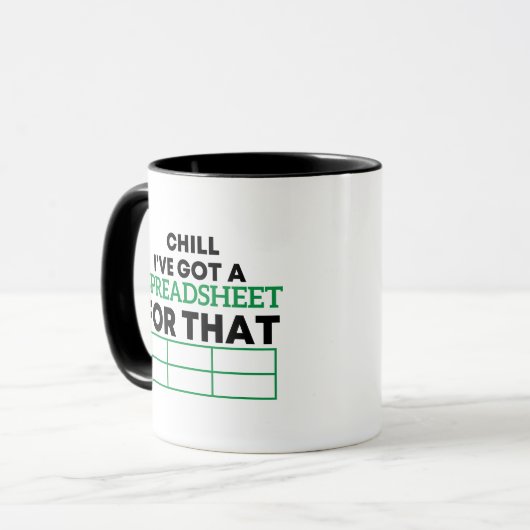 その表計算得シートのChill マグカップ (正面左)