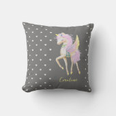 その装飾用クッションは可愛いユニコーンが特徴だ。 クッション (正面)