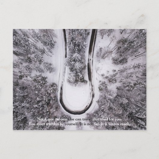「その道を旅しよう」やる気を起こさせる引用文 ポストカード (正面)