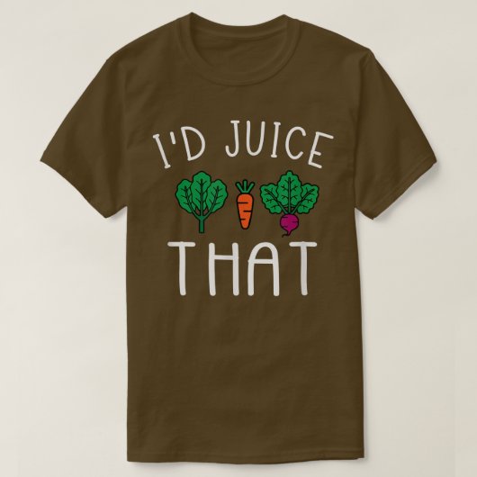 その野菜ジューシングおもしろい健康ナットをジュースする Tシャツ (デザイン正面)