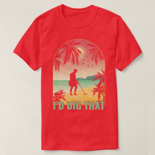 その金属検出金属検出おもしろいを掘るId Tシャツ (デザイン正面)