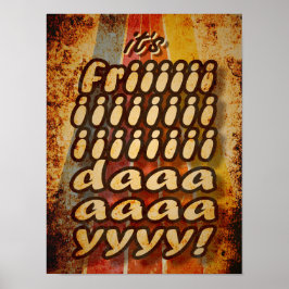 その金曜日のおもしろいタイポグラフィ ポスター